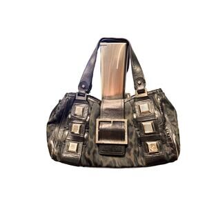 KAREN MILLEN Leopard Print & Studs‎ Handbag Front Buckle Purse